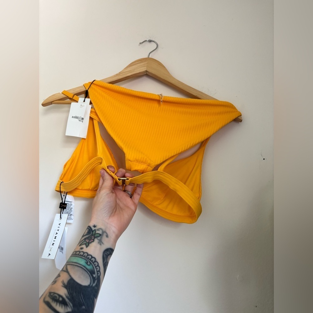 Vitamin A “Moss Bikini” Top & Bottom in Creamsicle EcoRib - Picture 6 of 9